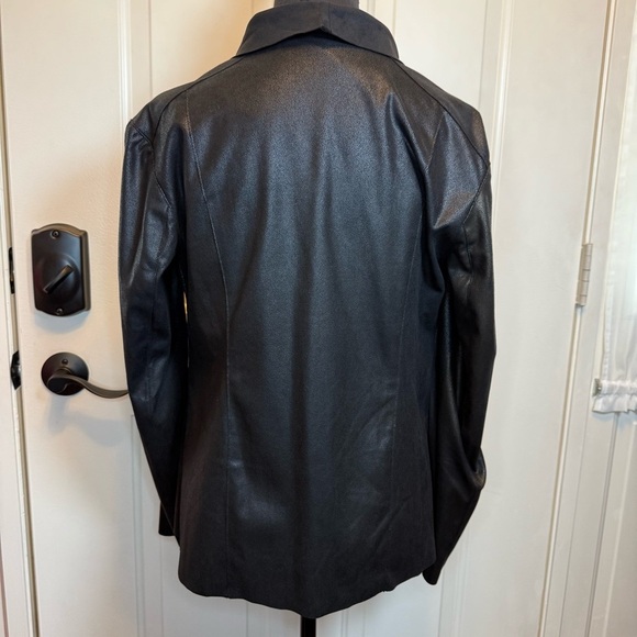 Mote Faux Leather Suede Moto Draped Jacket Asymmetrical Zip-Up Sz Medium Black - Picture 5 of 14